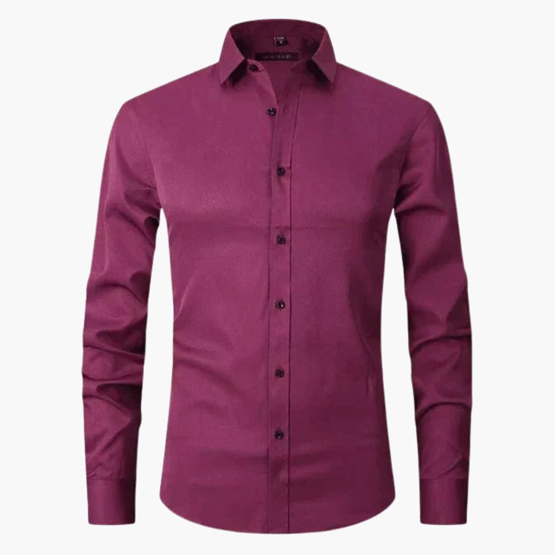 Men's classic collar button-down shirt, long sleeves, tailored fit for office everyday wear