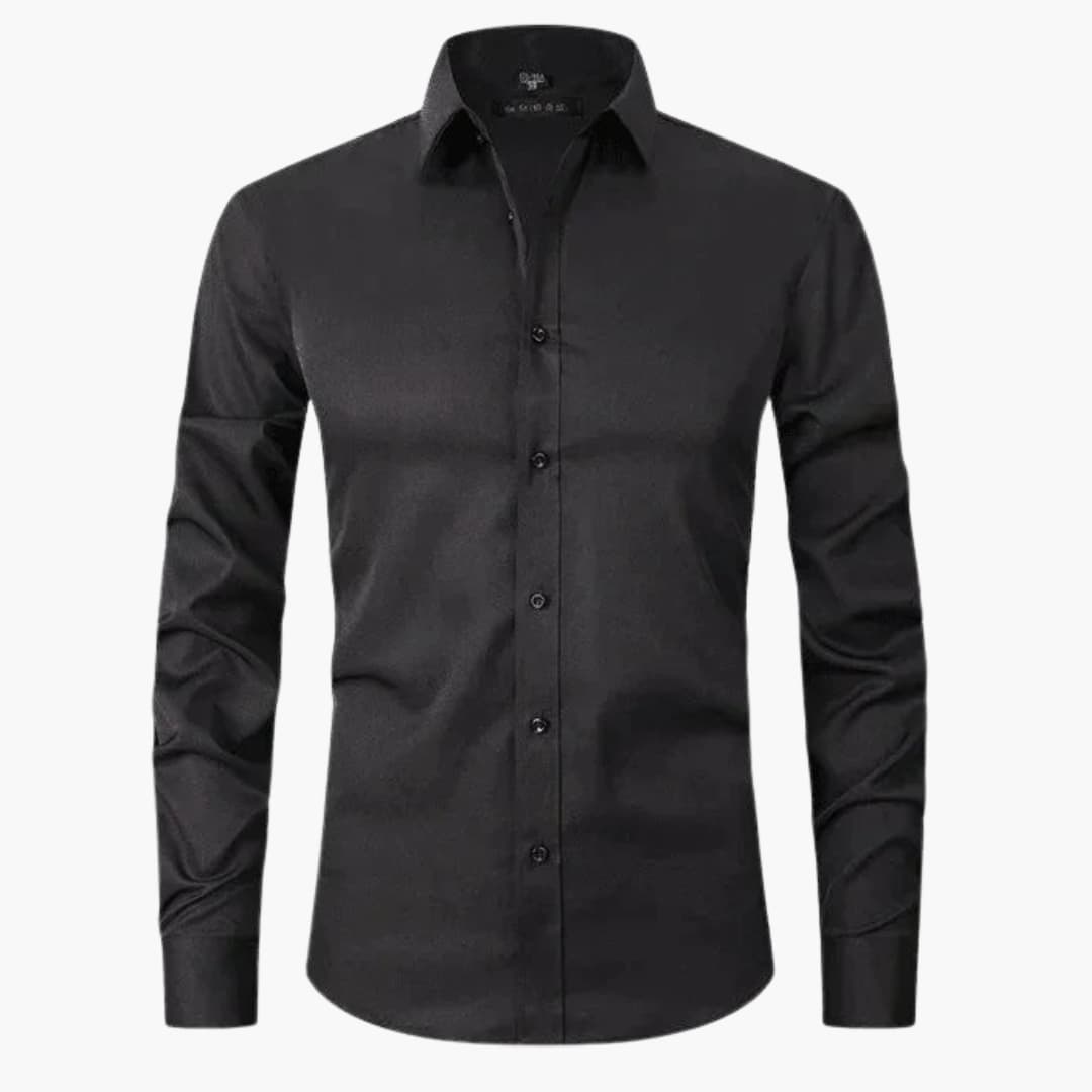 Men's classic collar button-down shirt, long sleeves, slim fit, versatile office everyday style