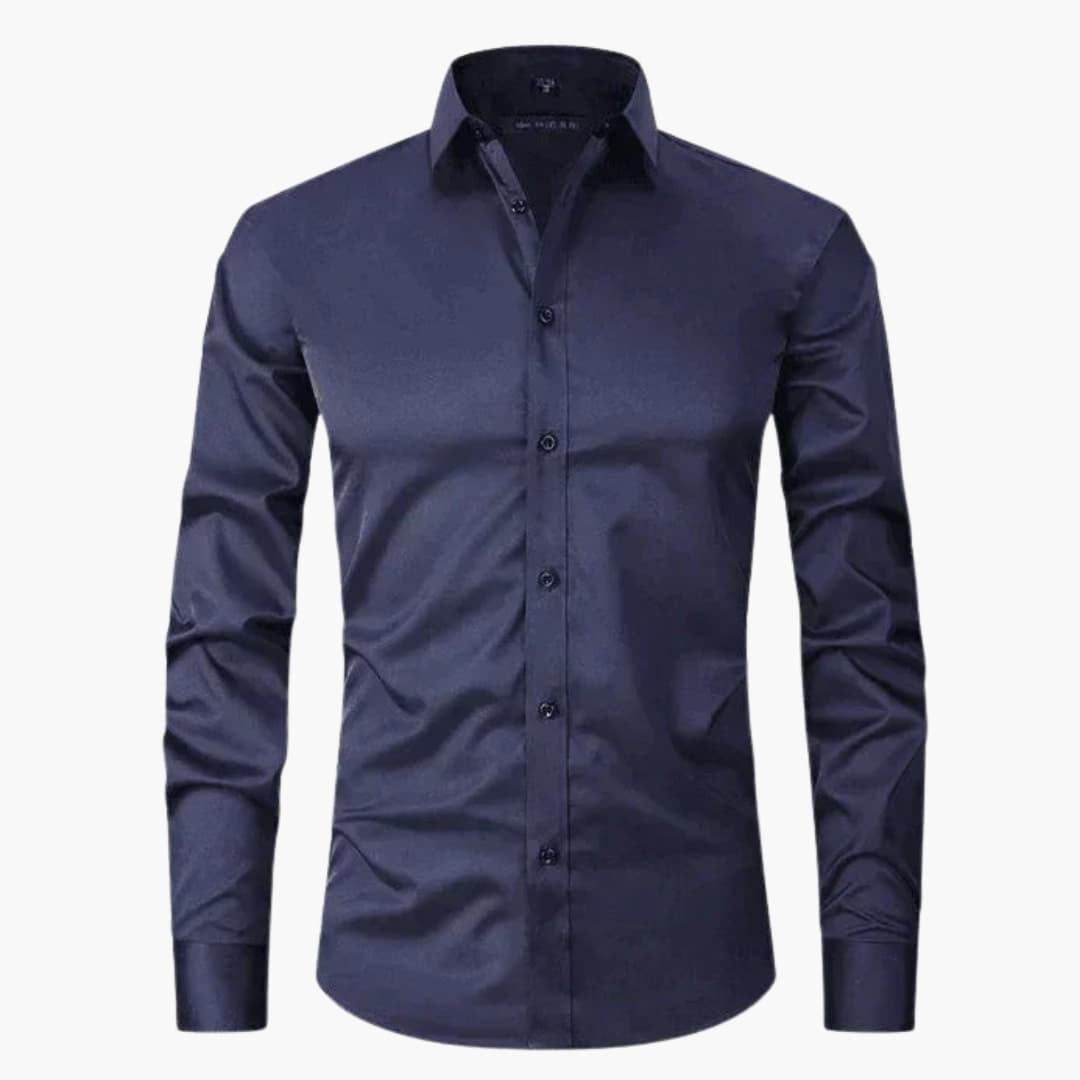 Men's classic collar button-down shirt, long sleeves, tailored fit for office wear