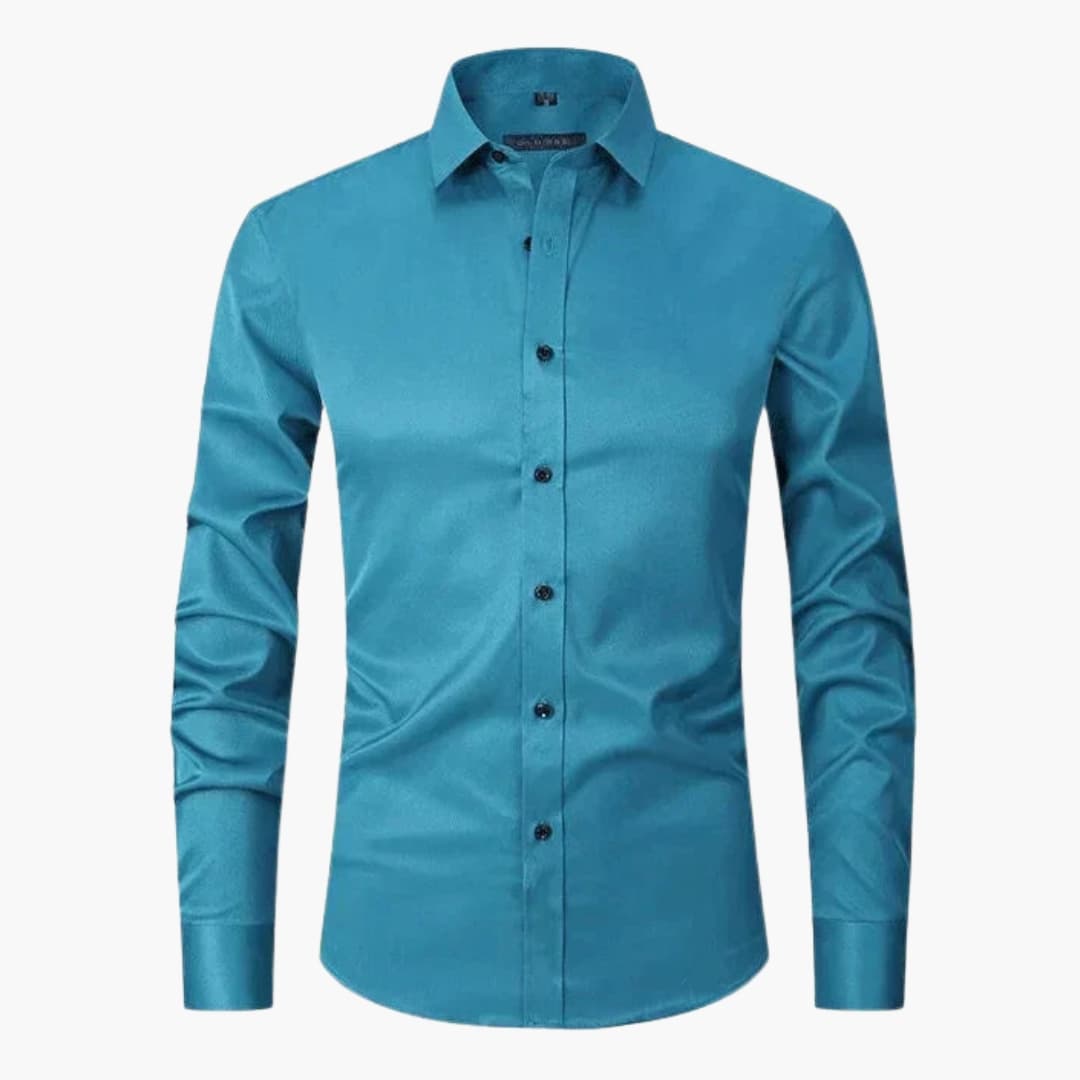 Men's classic collar button-down shirt, long sleeves, tailored fit for office wear