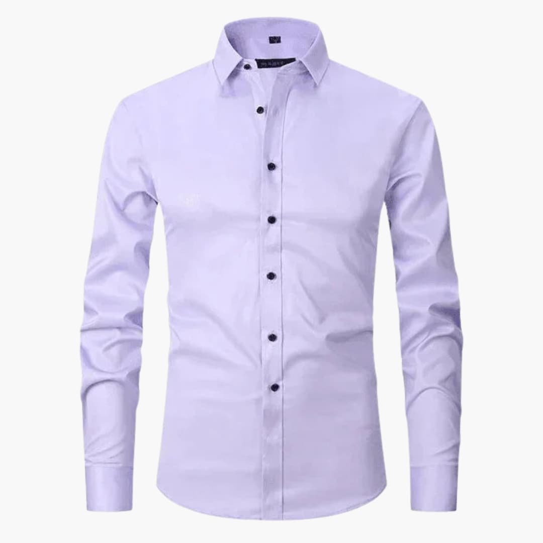 Men's classic collar button-down shirt, long sleeves, tailored fit for office everyday wear