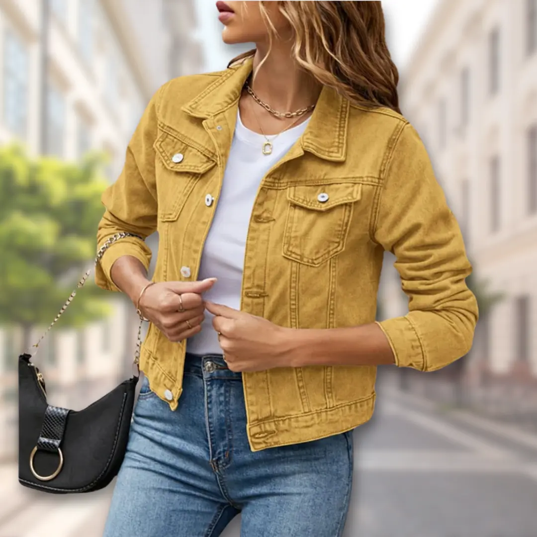 Women's classic button-up jacket versatile flattering fit polished silhouette wardrobe essential