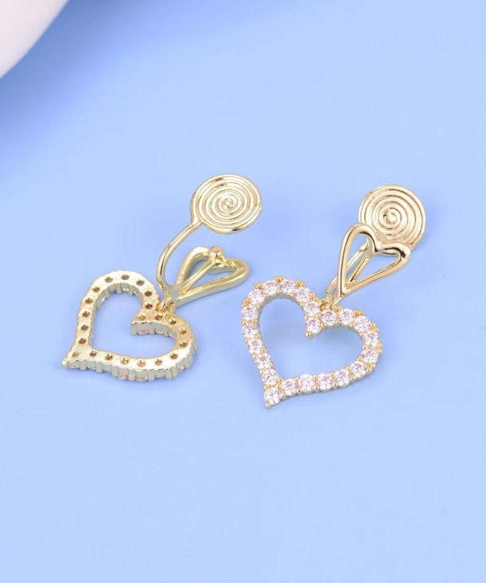 Boucles d'oreilles pendantes chics en argent sterling doré et zircons ajourés - Urbann-Vibe