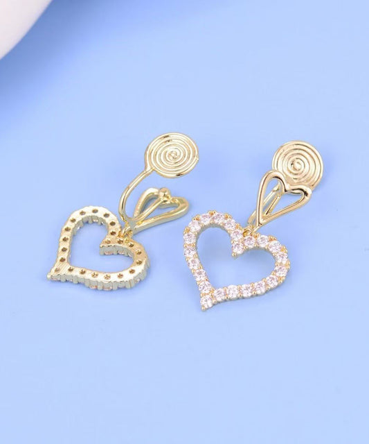 Boucles d'oreilles pendantes chics en argent sterling doré et zircons ajourés - Urbann-Vibe