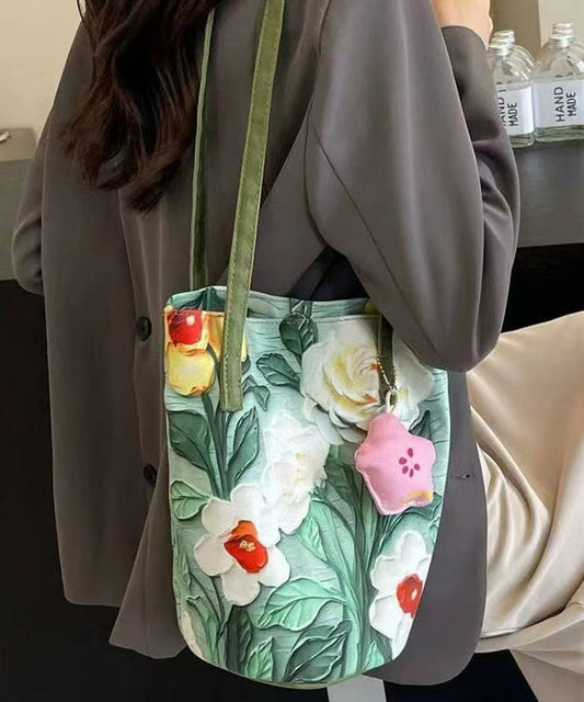 Sac seau grande capacité avec motifs verts chics - Urbann-Vibe