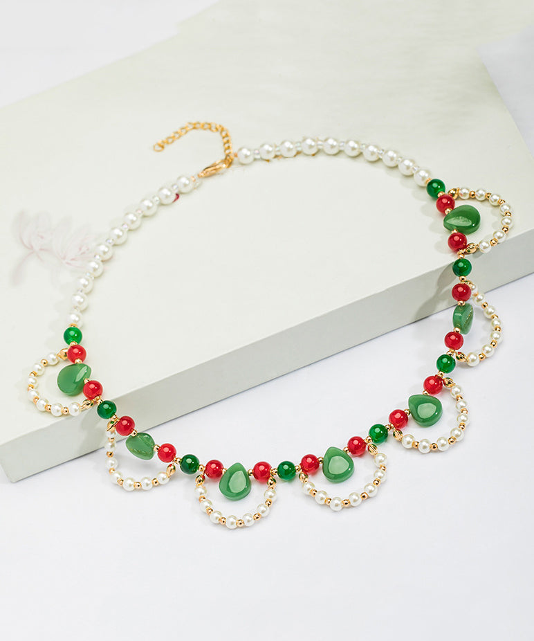 Collier pendentif chic en alliage de cuivre multicolore avec perles - Urbann-Vibe
