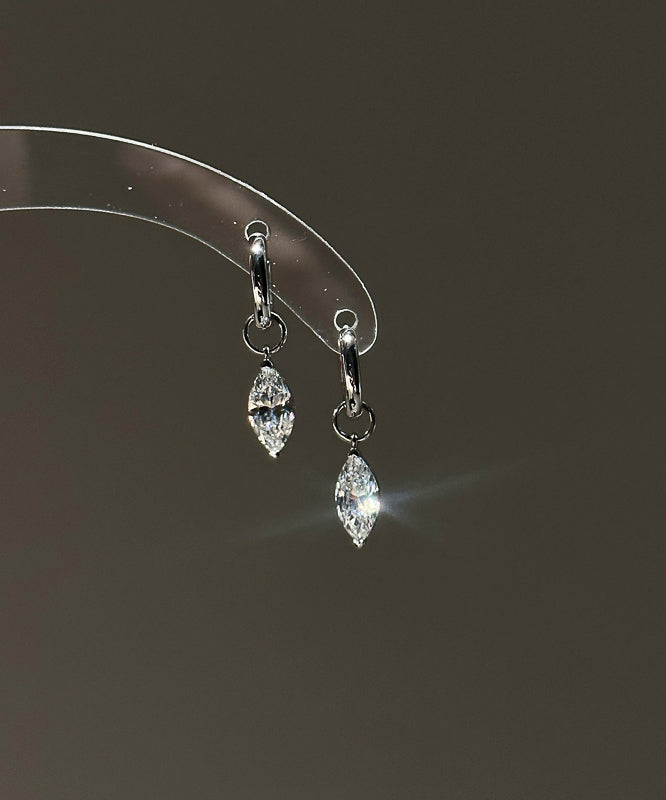 Boucles d'oreilles pendantes en argent sterling et zircons Chic Silk - Urbann-Vibe