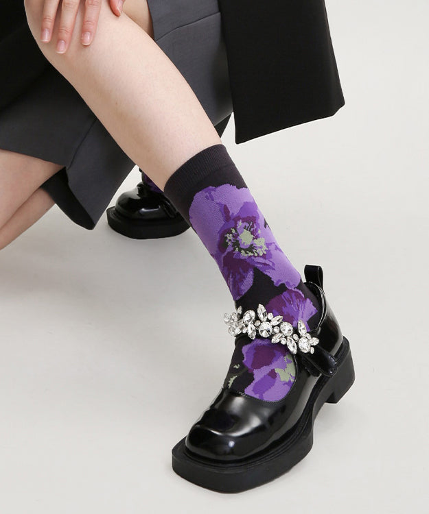 Chaussettes mi-mollet chics et polyvalentes en coton jacquard - Urbann-Vibe