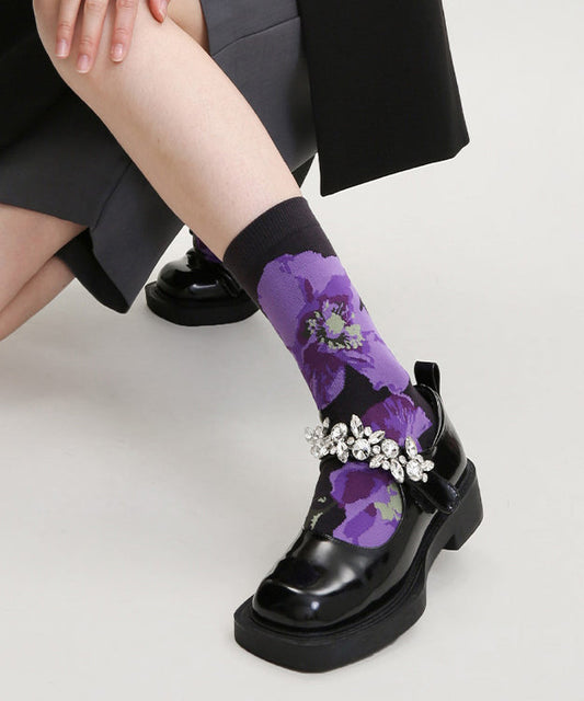 Chaussettes mi-mollet chics et polyvalentes en coton jacquard - Urbann-Vibe