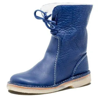 Women's waterproof lace-up winter boots warm cozy interior durable rubber sole cold weather