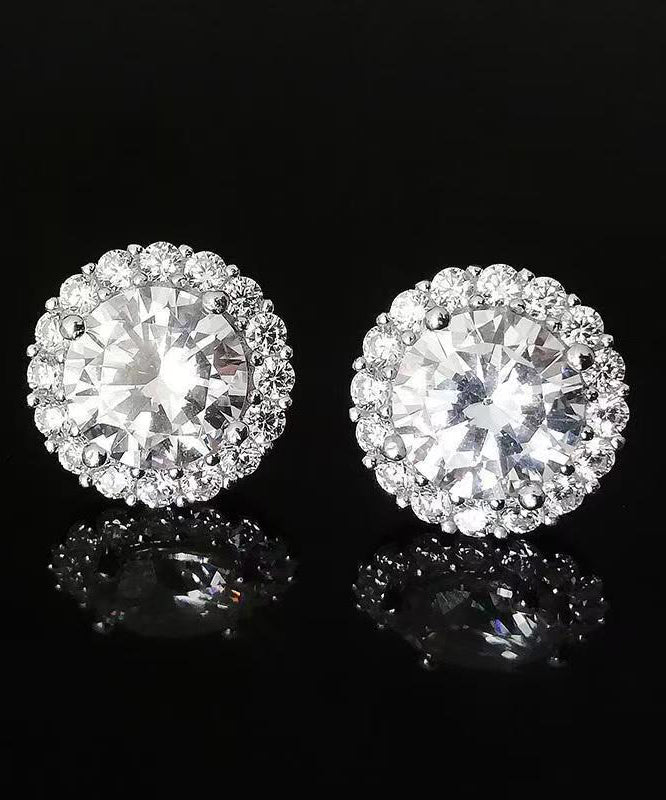 Boucles d'oreilles à tige chics en argent sterling et zircon blanc pour homme - Urbann-Vibe