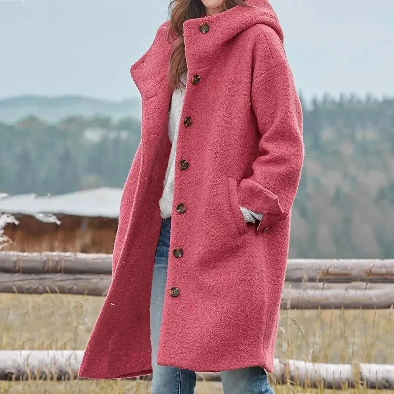 Women's casual warm coat with plush insulation, stylish flattering silhouette for city and outdoor wear