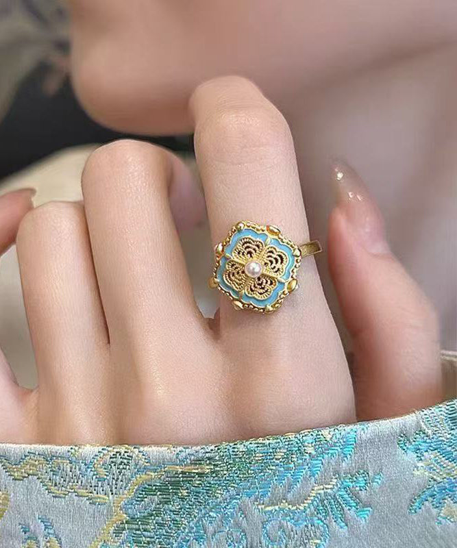 Bagues en or et perles de style chinois antiques - Urbann-Vibe