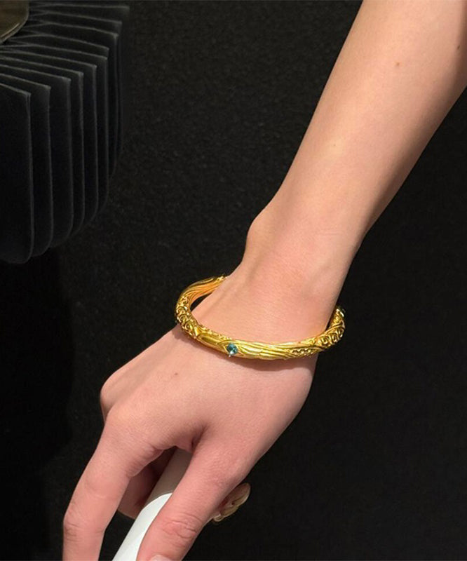 Bracelet jonc doré antique de style chinois - Urbann-Vibe