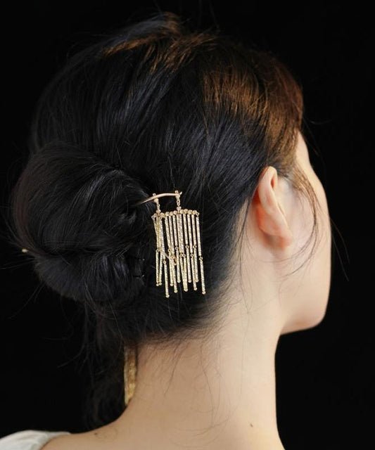 Épingle à cheveux à pompon en argent sterling doré de style chinois - Urbann-Vibe