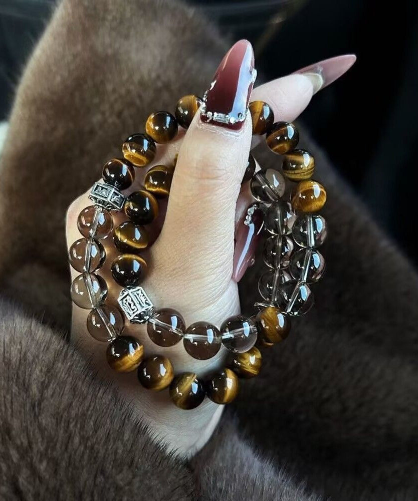 Bracelet chaîne en métal œil de tigre de style chinois - Urbann-Vibe