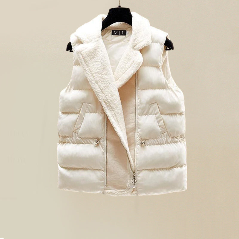 Chloé Montclair women's plush knit turtleneck sweater and insulating vest cozy layering set