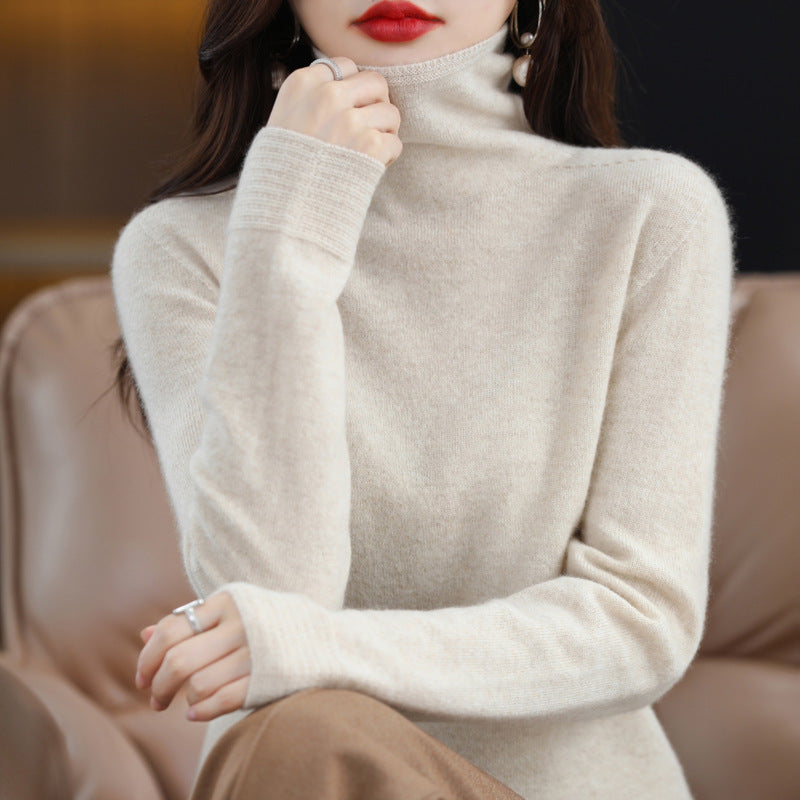 Chloé Montclair women's wool blend turtleneck sweater, glamorous knit in timeless fall style