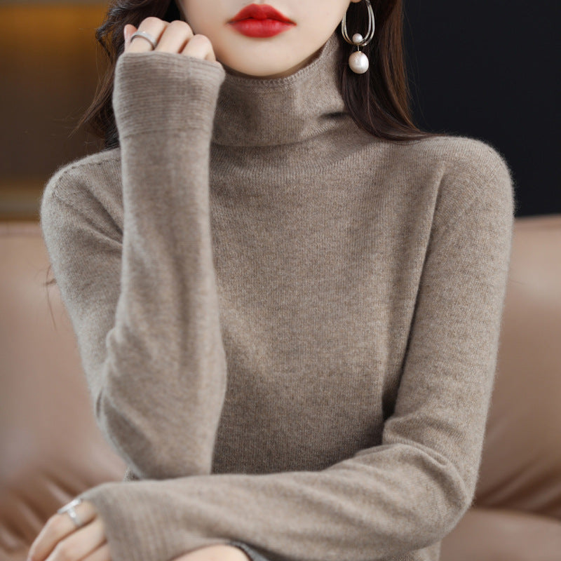 Chloé Montclair women's wool blend turtleneck sweater, glamorous knit in timeless fall style