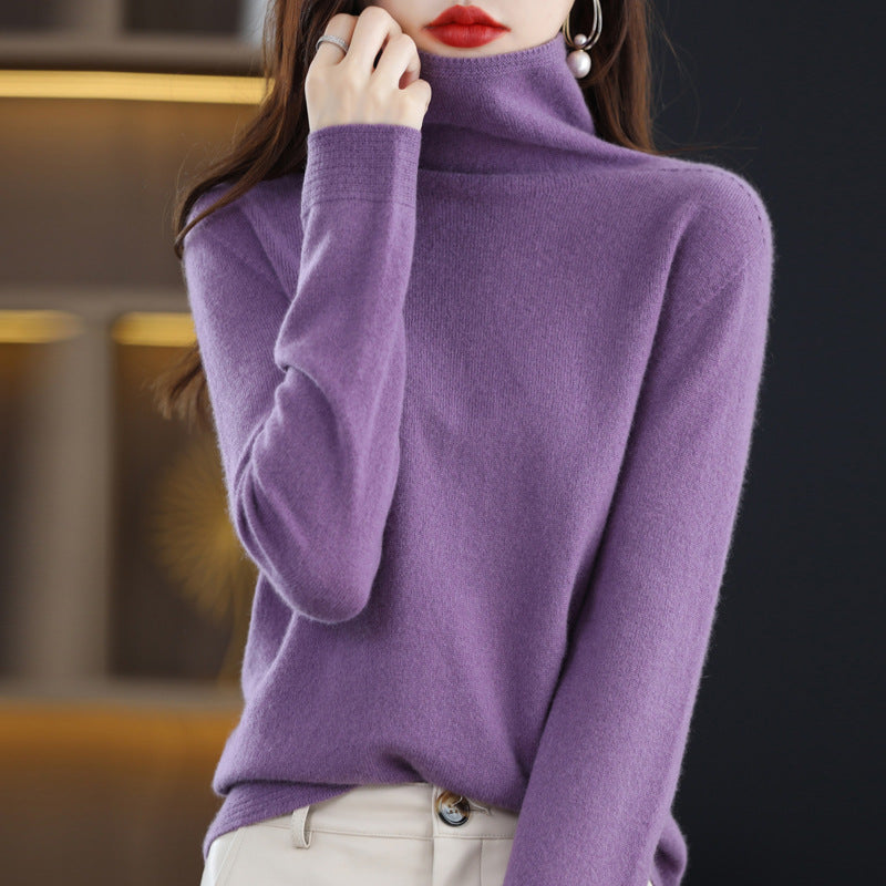 Chloé Montclair women's wool blend turtleneck sweater, glamorous knit in timeless fall style