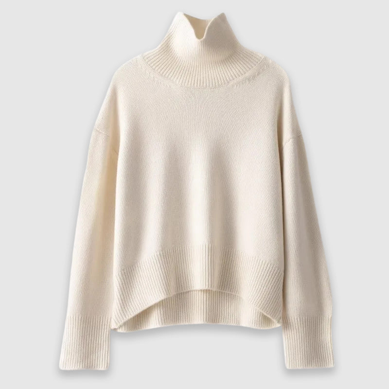 Chloé Montclair women's pure cashmere sweater, loose cozy fit with timeless elegant silhouette