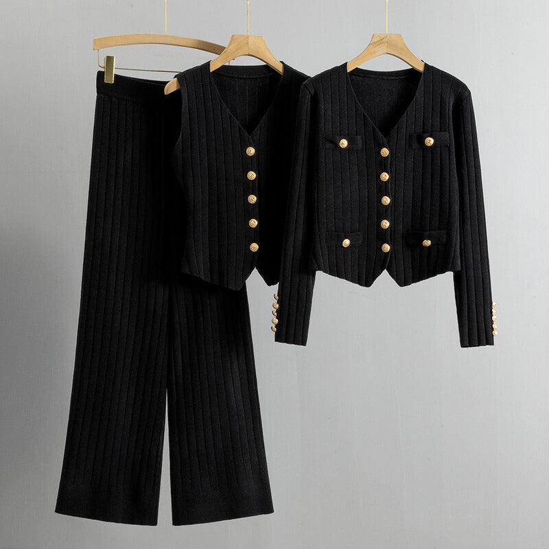 Chloé Montclair velvet knit three-piece set in luxurious SilkenWeave viscose elegant drape