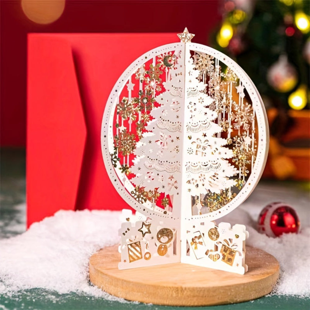 3D Pop Up Christmas Cards 3D Laser-Cut Tree Ornament Display - Urbann-Vibe