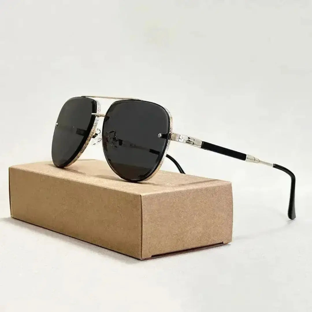 Chynna unisex aviator sunglasses gradient lenses bold double bridge metal frame UV400 protection