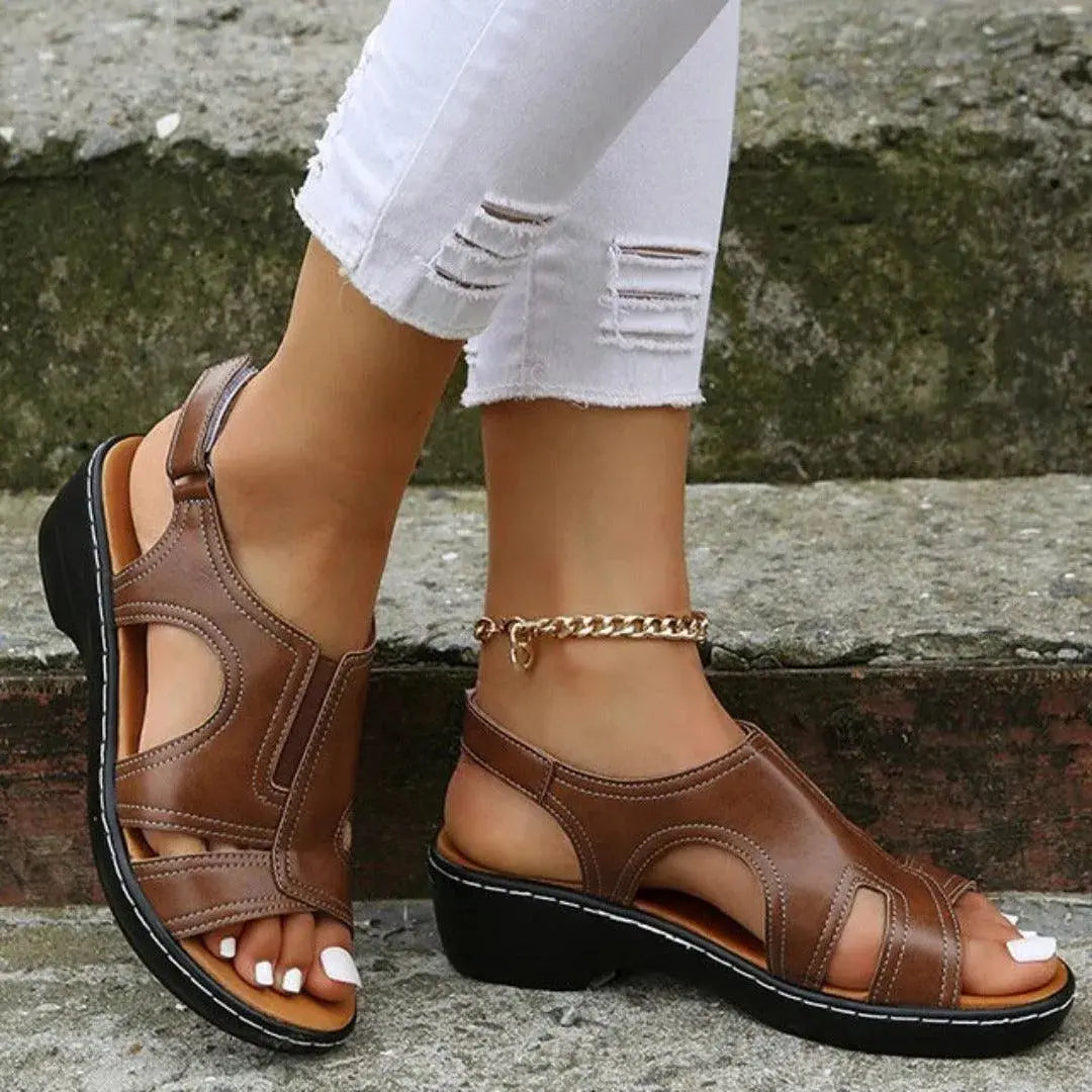 Clara women's orthopedic open-toe slingback sandals with cushioned arch support for all-day comfort