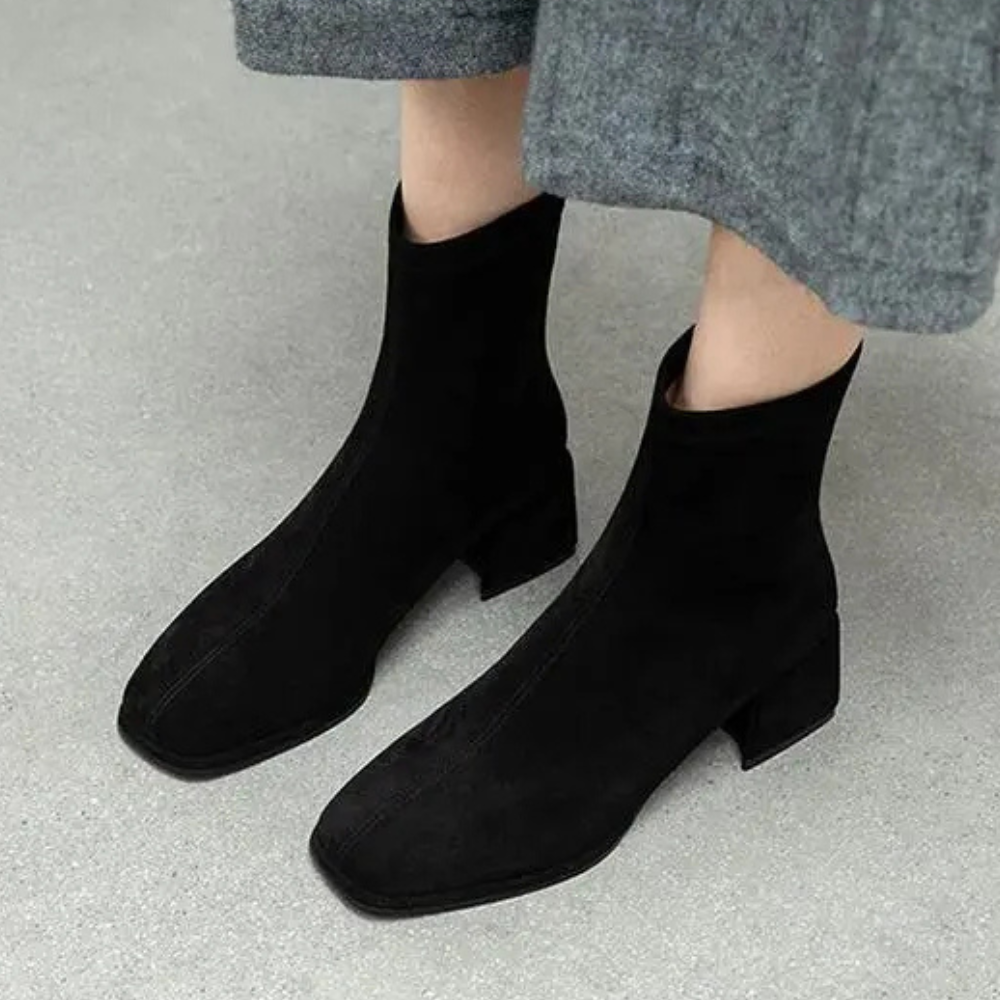 Women's classic ankle boots soft-brushed fabric upper durable rubber outsole versatile everyday style