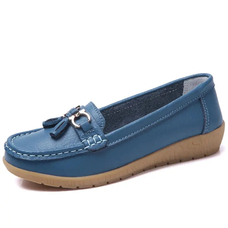 Women's classic slip-on loafers in soft faux leather, sleek silhouette ideal for office and casual wear