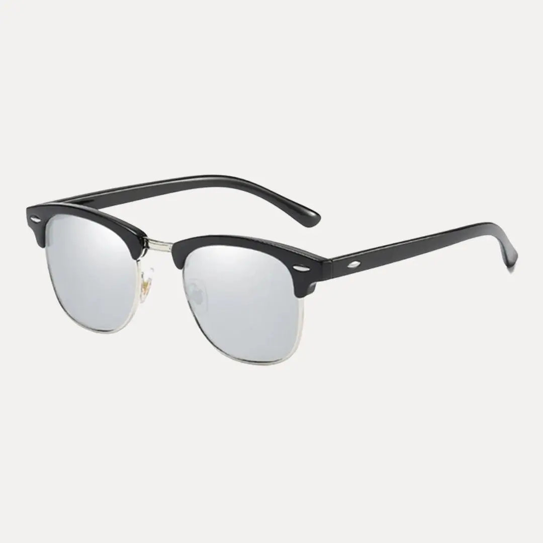 Classic half-frame polarized sunglasses UV400 protection lightweight vintage-inspired silhouette for outdoor wear
