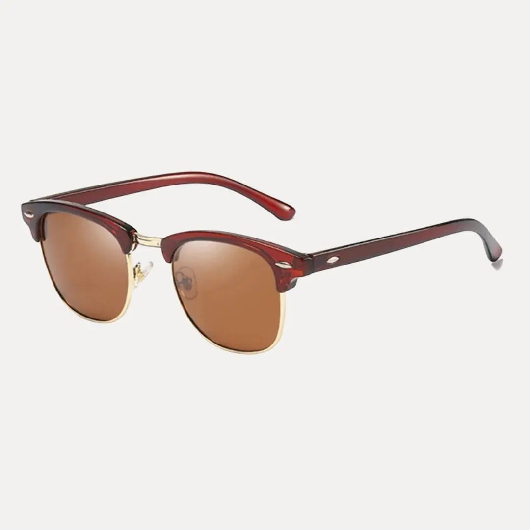 Classic half-frame polarized sunglasses UV400 lightweight vintage-inspired unisex outdoor eyewear