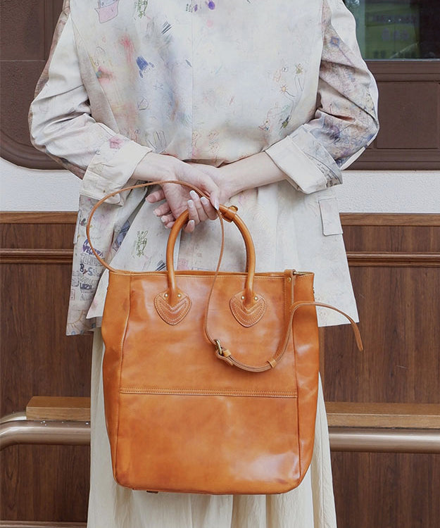 Sac fourre-tout en cuir marron élégant de grande capacité - Urbann-Vibe