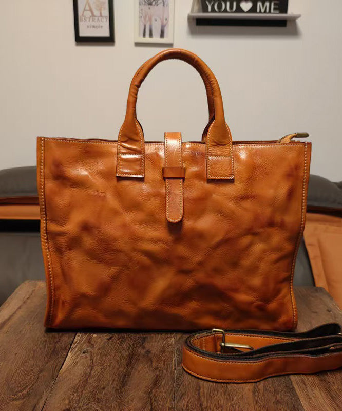 Sacoche pour ordinateur portable en cuir marron élégant, solide et durable, grande capacité - Urbann-Vibe