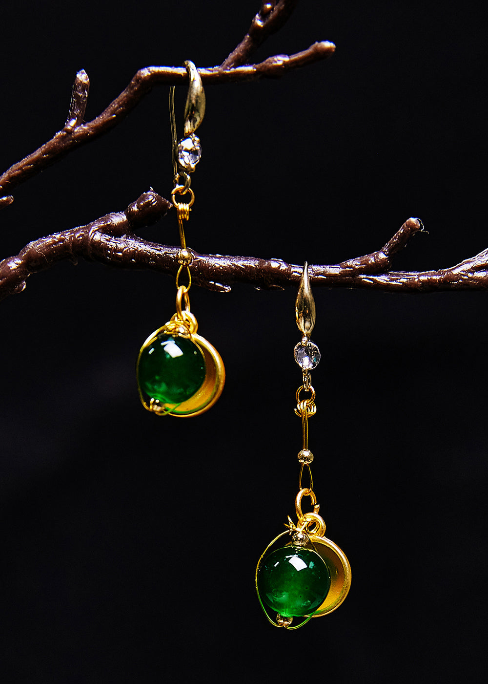 Boucles d'oreilles pendantes en dorure avec bol béni turquoise chic - Urbann-Vibe