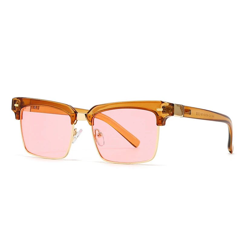 Glossy black browline sunglasses with gold accents and UV blocking lenses for a timeless look