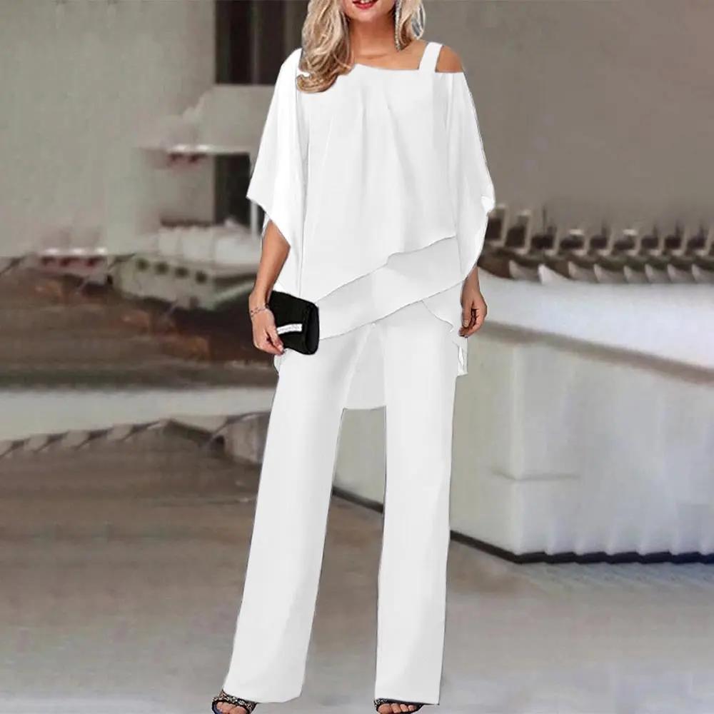 Women's cold shoulder wide-leg jumpsuit elegant one-piece with open shoulder detail