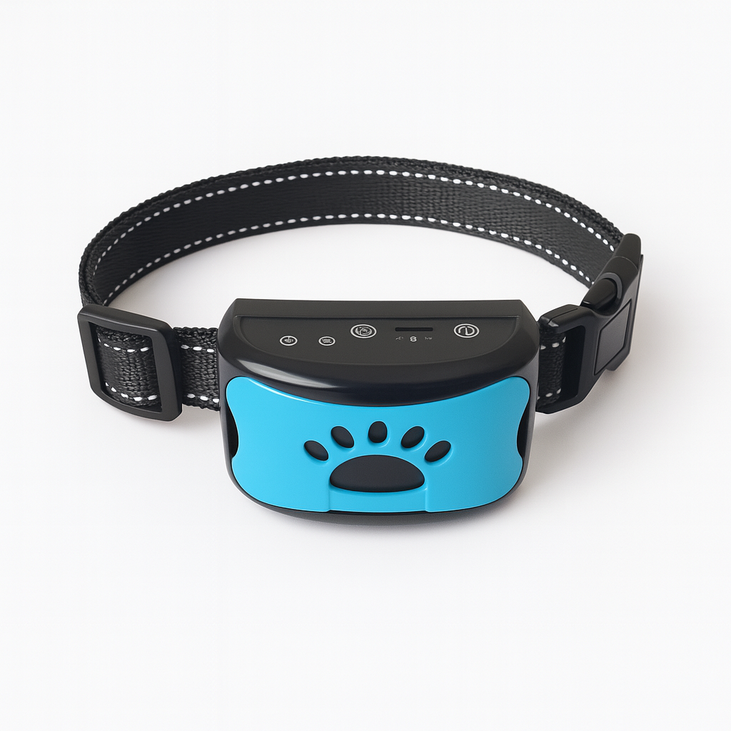 Humane anti-bark dog collar nylon no-shock automatic vibration sound deterrent training aid