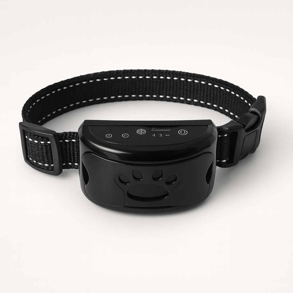 Automatic anti-bark dog collar humane vibration sound deterrent no shock nylon training aid