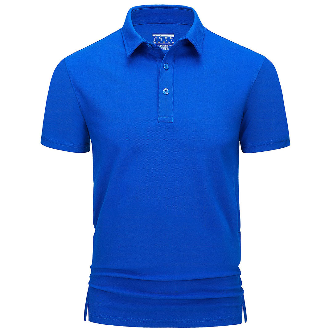 Men's quick-dry golf polo shirt breathable cotton blend with collar for active outdoor wear