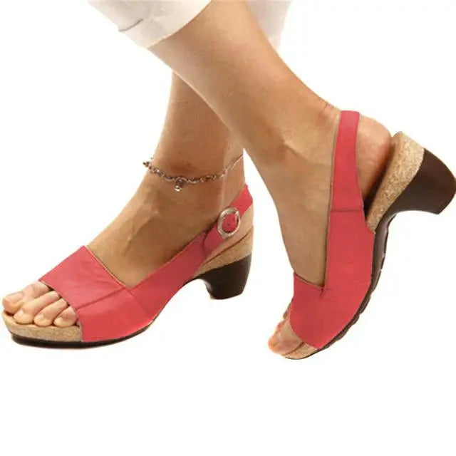 Women's nude slingback heels with supportive block heel, elegant design for all-day comfort
