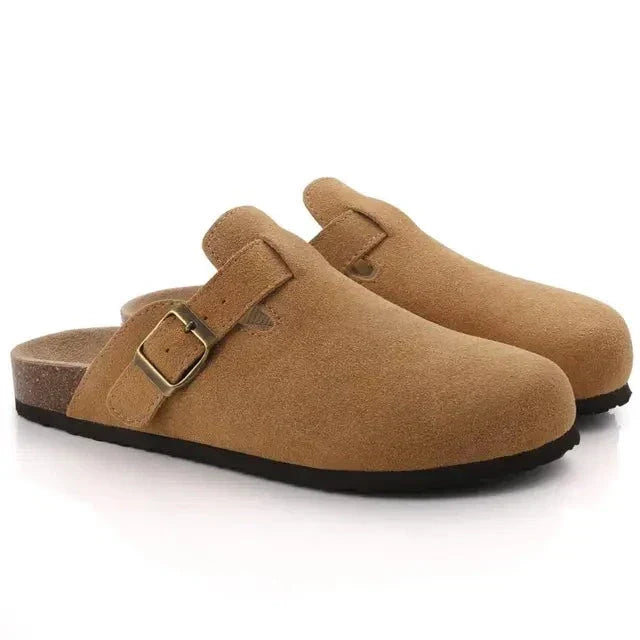 Men's brown suede slippers Old Money style with luxurious soft finish for smart-casual wear