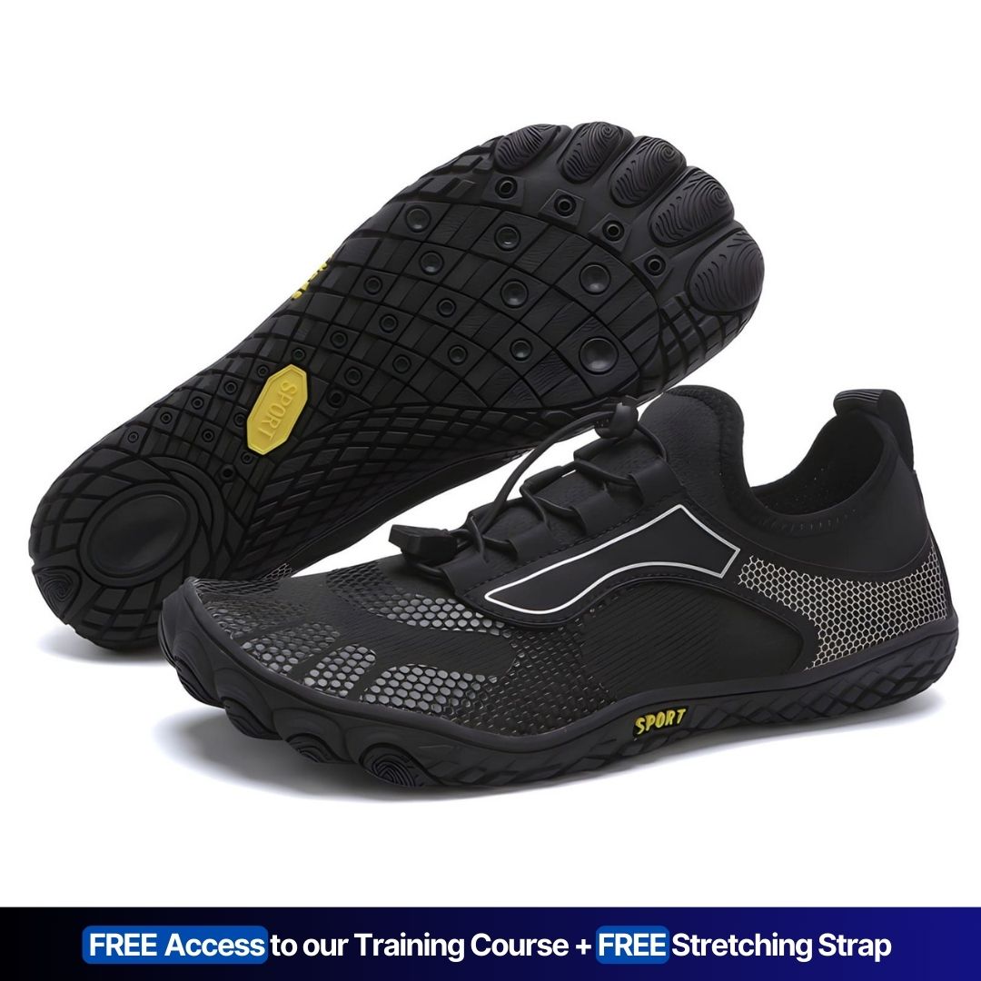 PeakTrail barefoot shoes wide toe box zero-drop sole plantar fasciitis outdoor grip trail