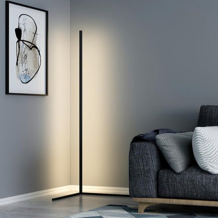 Slim LED corner lamp adjustable brightness minimalist design for small apartments and living rooms
