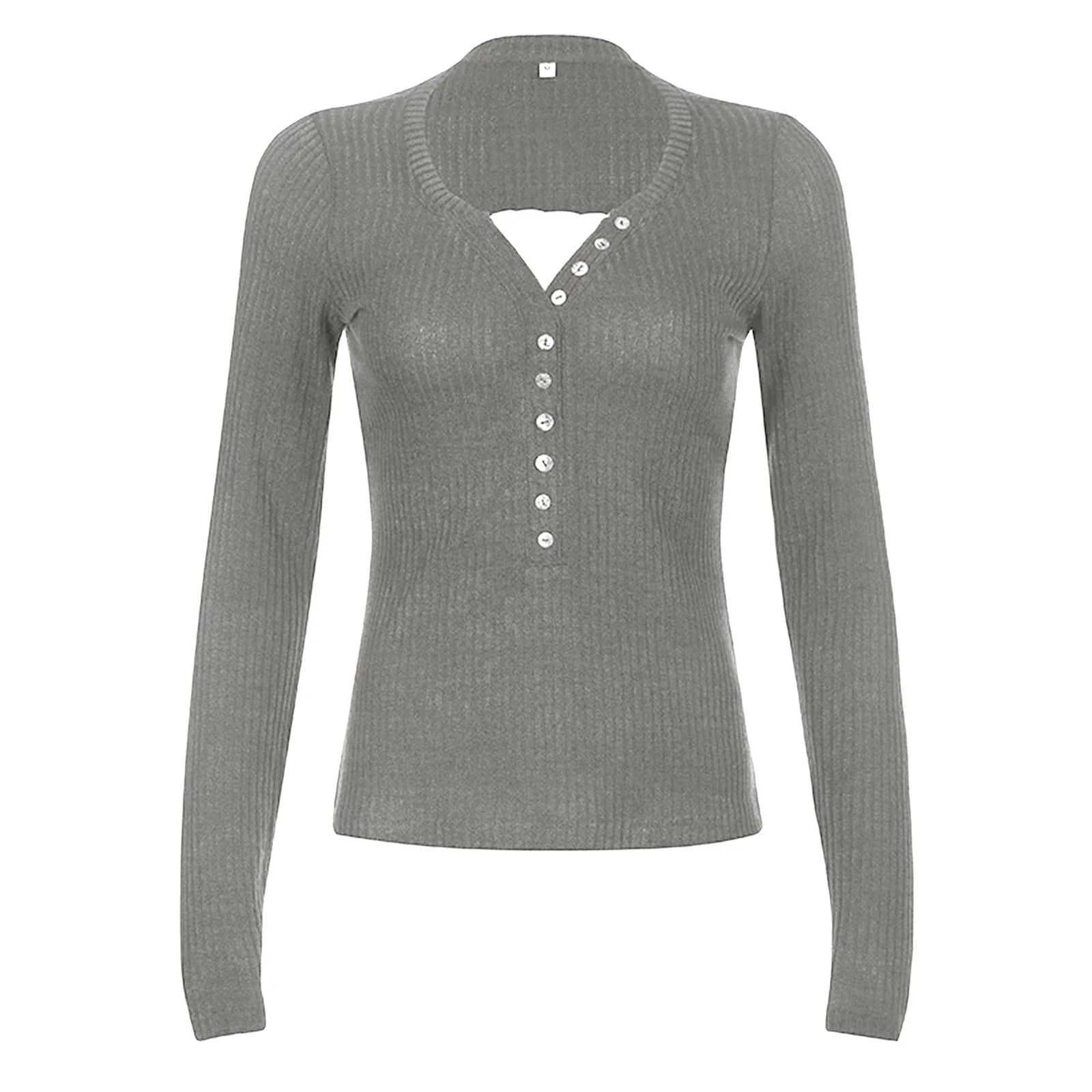 Women's slim fit ribbed knit cardigan with button front closure, long sleeve stretch top for layering