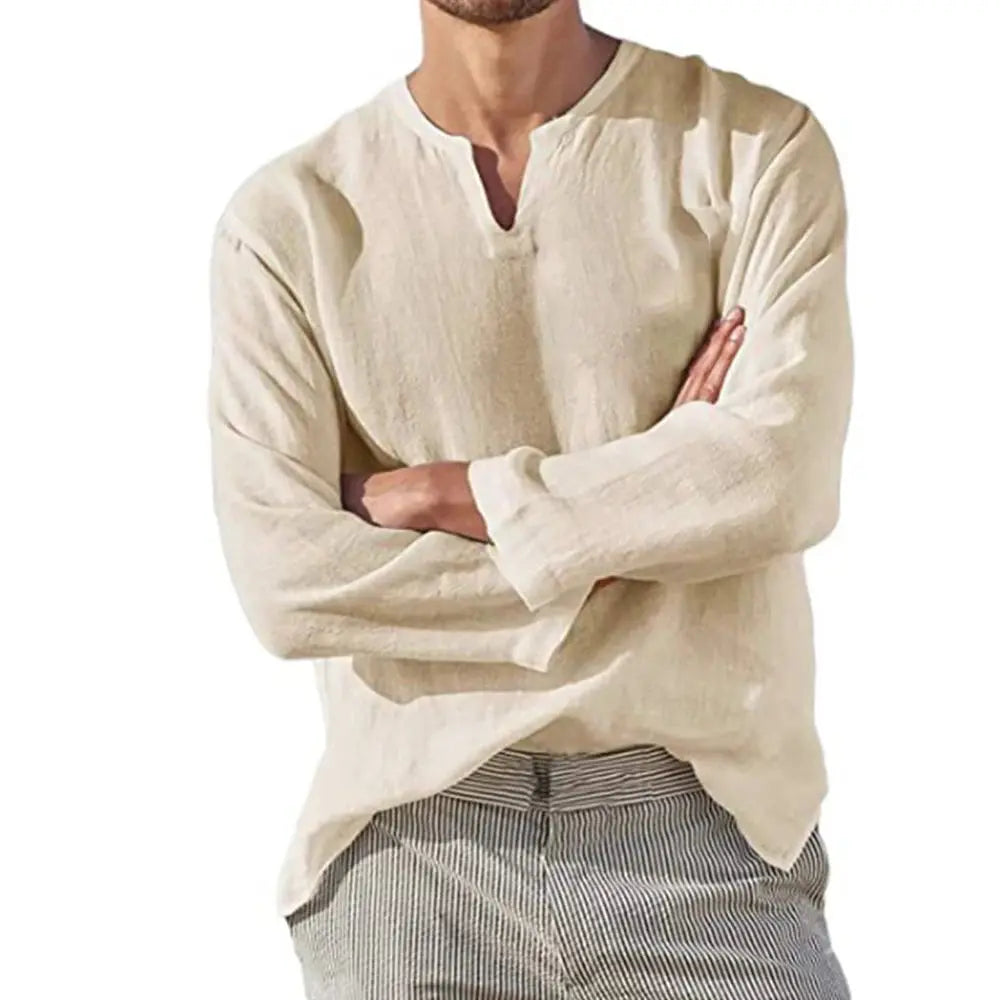 Marrakesh men's white linen shirt oversized relaxed fit breathable summer casual style