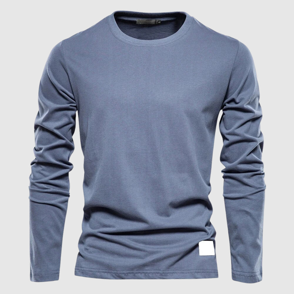 Men's white classic long-sleeve cotton shirt by Alessandro Veneti with refined everyday tailored fit