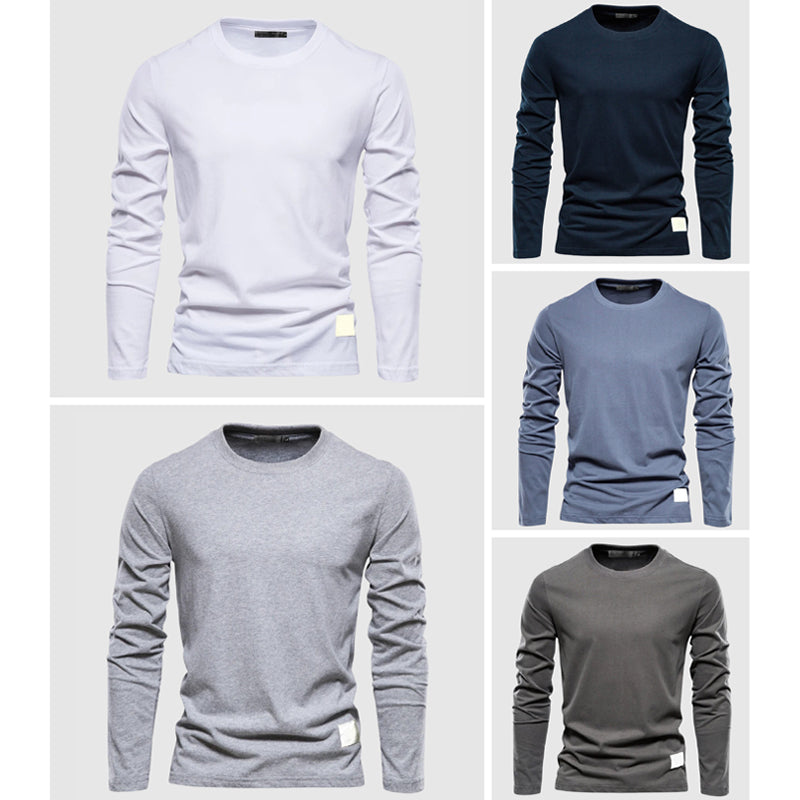 Men's white classic-fit long-sleeve premium cotton dress shirt by Alessandro Veneti everyday style