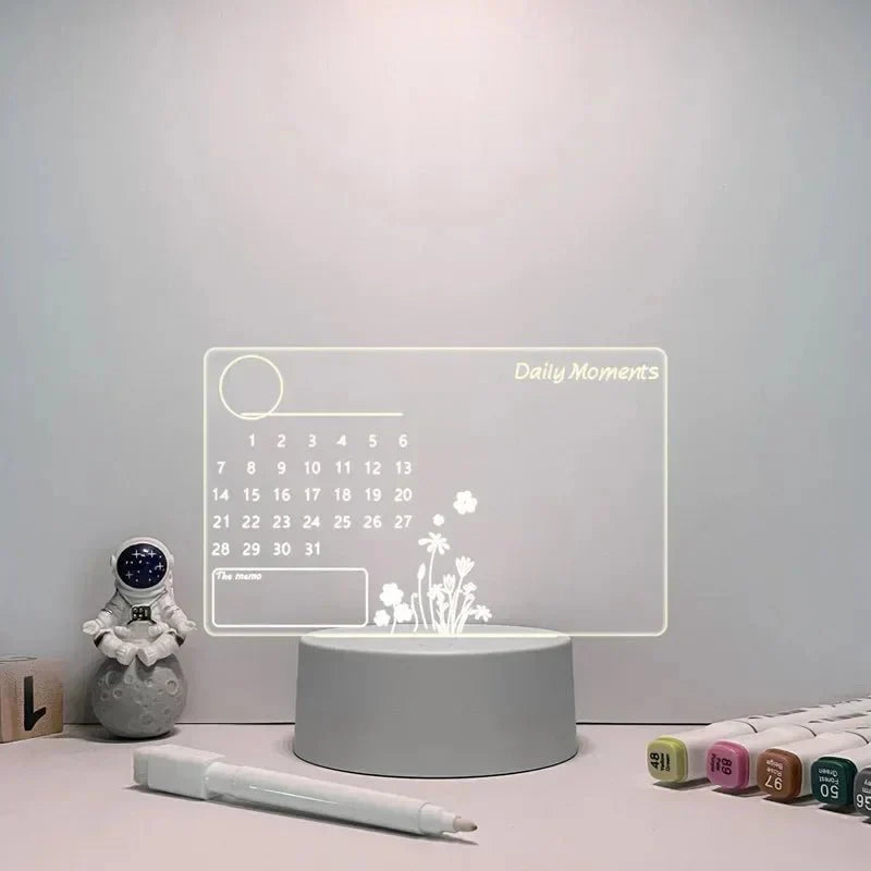 Customizable acrylic LED message board lamp transparent display soft glow cozy home decor night light